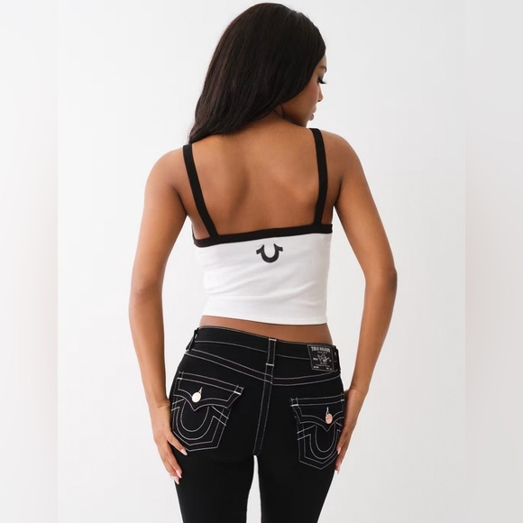 NWT - TRUE RELIGION Logo Ringer Womens Baby Tank Top - Various Sizes - Picture 4 of 4